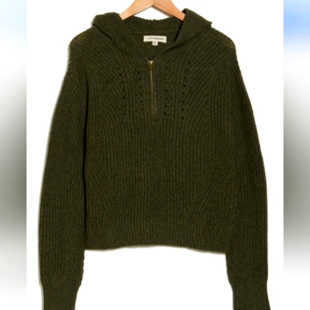 Olive Green Hooded Sweater